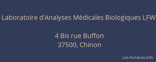 Laboratoire d'Analyses M&eacute;dicales Biologiques LFW