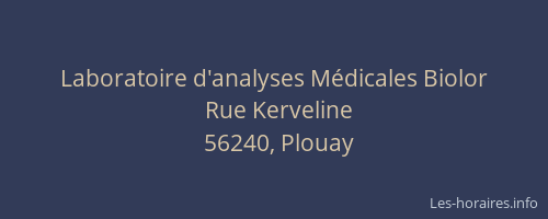 Laboratoire d'analyses M&eacute;dicales Biolor