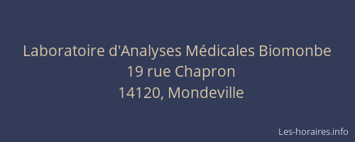 Laboratoire d'Analyses Médicales Biomonbe