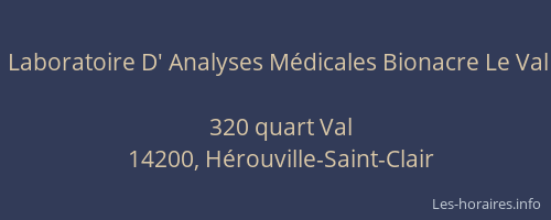 Laboratoire D' Analyses Médicales Bionacre Le Val