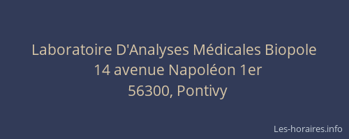 Laboratoire D'Analyses M&eacute;dicales Biopole