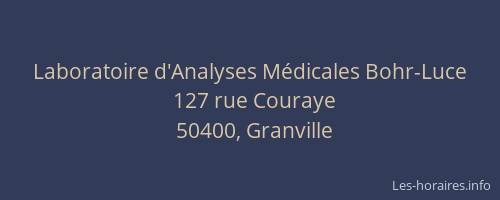 Laboratoire d'Analyses M&eacute;dicales Bohr-Luce