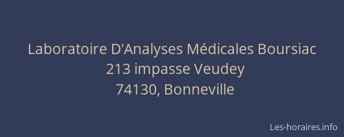 Laboratoire D'Analyses M&eacute;dicales Boursiac
