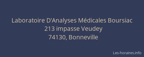 Laboratoire D'Analyses Médicales Boursiac