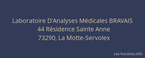Laboratoire D'Analyses Médicales BRAVAIS