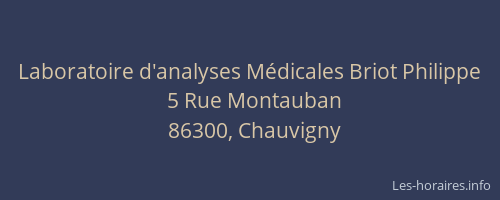 Laboratoire d'analyses M&eacute;dicales Briot Philippe