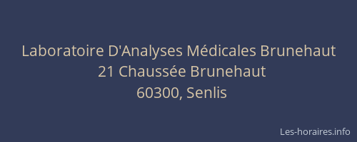 Laboratoire D'Analyses M&eacute;dicales Brunehaut