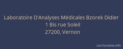 Laboratoire D'Analyses Médicales Bzorek Didier
