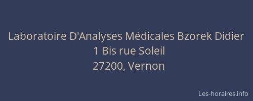 Laboratoire D'Analyses M&eacute;dicales Bzorek Didier