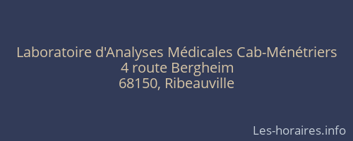 Laboratoire d'Analyses M&eacute;dicales Cab-M&eacute;n&eacute;triers