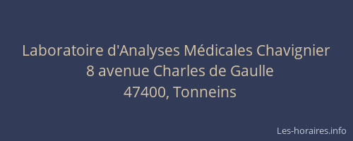 Laboratoire d'Analyses Médicales Chavignier
