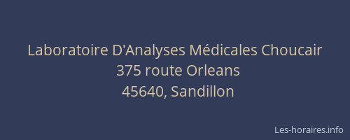 Laboratoire D'Analyses M&eacute;dicales Choucair