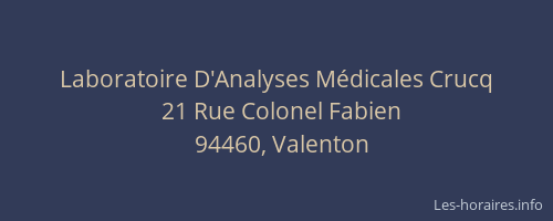 Laboratoire D'Analyses Médicales Crucq