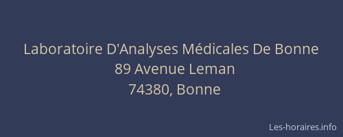 Laboratoire D'Analyses M&eacute;dicales De Bonne