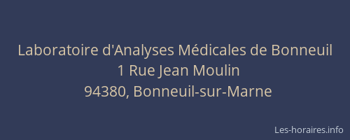 Laboratoire d'Analyses M&eacute;dicales de Bonneuil
