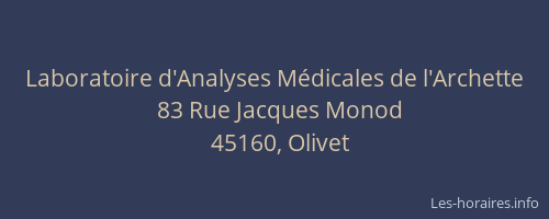 Laboratoire d'Analyses M&eacute;dicales de l'Archette