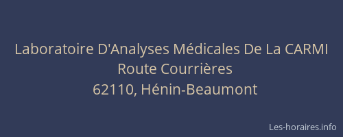 Laboratoire D'Analyses M&eacute;dicales De La CARMI