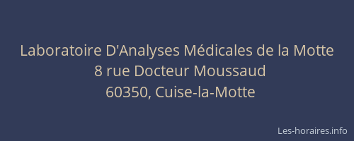 Laboratoire D'Analyses M&eacute;dicales de la Motte