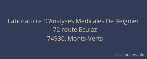 Laboratoire D'Analyses M&eacute;dicales De Reignier