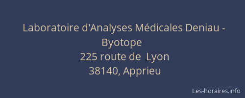 Laboratoire d'Analyses Médicales Deniau - Byotope