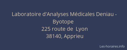Laboratoire d'Analyses M&eacute;dicales Deniau - Byotope