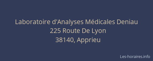 Laboratoire d'Analyses M&eacute;dicales Deniau