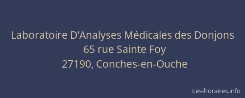 Laboratoire D'Analyses M&eacute;dicales des Donjons