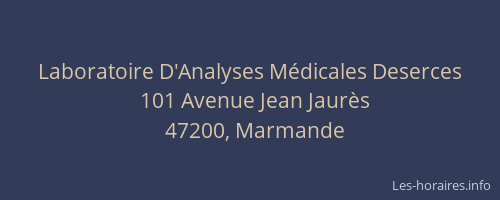 Laboratoire D'Analyses M&eacute;dicales Deserces