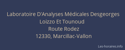 Laboratoire D'Analyses M&eacute;dicales Desgeorges Loizzo Et Tounoud