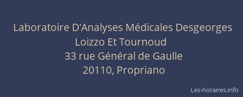 Laboratoire D'Analyses M&eacute;dicales Desgeorges Loizzo Et Tournoud