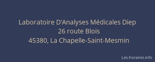 Laboratoire D'Analyses M&eacute;dicales Diep