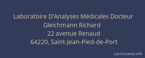 Laboratoire D'Analyses Médicales Docteur Gleichmann Richard