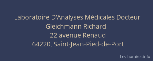 Laboratoire D'Analyses M&eacute;dicales Docteur Gleichmann Richard