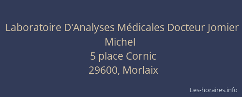 Laboratoire D'Analyses Médicales Docteur Jomier Michel