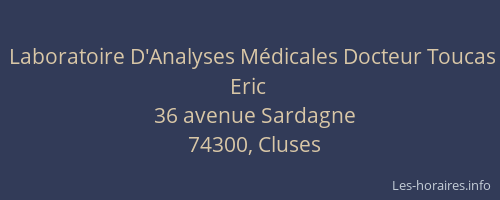 Laboratoire D'Analyses Médicales Docteur Toucas Eric