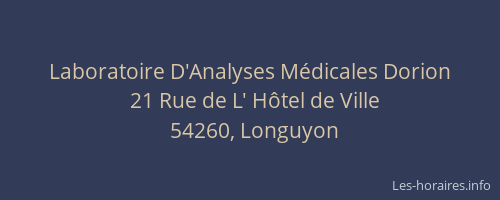 Laboratoire D'Analyses M&eacute;dicales Dorion