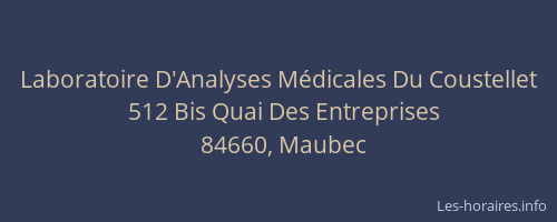 Laboratoire D'Analyses Médicales Du Coustellet