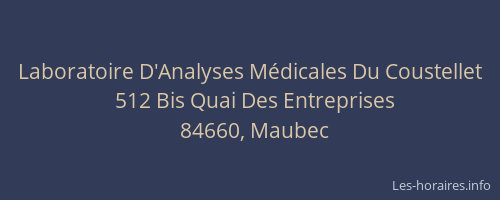 Laboratoire D'Analyses M&eacute;dicales Du Coustellet