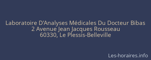 Laboratoire D'Analyses M&eacute;dicales Du Docteur Bibas