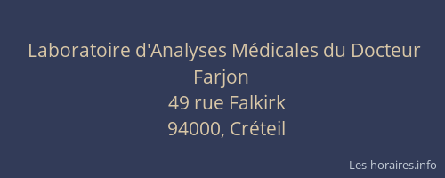 Laboratoire d'Analyses Médicales du Docteur Farjon