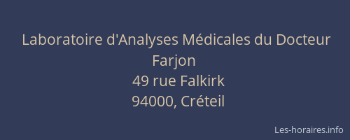 Laboratoire d'Analyses M&eacute;dicales du Docteur Farjon