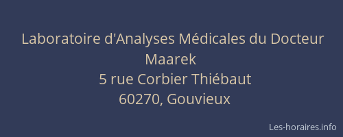 Laboratoire d'Analyses Médicales du Docteur Maarek