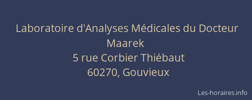 Laboratoire d'Analyses M&eacute;dicales du Docteur Maarek