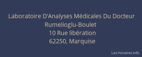 Laboratoire D'Analyses Médicales Du Docteur Rumelioglu-Boulet