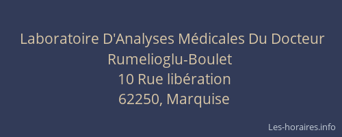 Laboratoire D'Analyses M&eacute;dicales Du Docteur Rumelioglu-Boulet