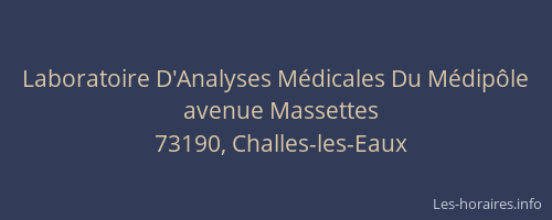 Laboratoire D'Analyses M&eacute;dicales Du M&eacute;dip&ocirc;le