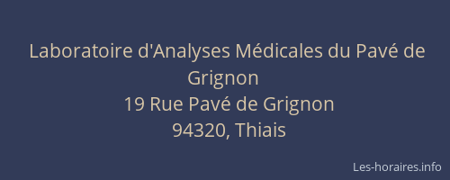 Laboratoire d'Analyses Médicales du Pavé de Grignon