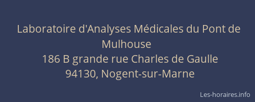 Laboratoire d'Analyses Médicales du Pont de Mulhouse