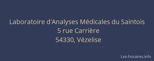 Laboratoire d'Analyses M&eacute;dicales du Saintois