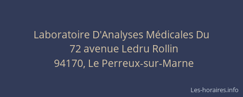 Laboratoire D'Analyses M&eacute;dicales Du